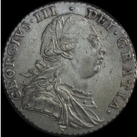 Great Britain 1787 Silver Shilling S# 3743 about Unc