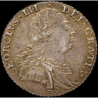 1787 Silver Shilling George III S#3743 With Semee Very Fine