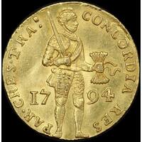 Netherlands (Utrecht) Gold Ducat 1794 KM# 7 Extremely Fine