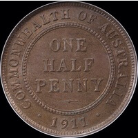 1911 Halfpenny Choice Unc (NGC MS64BN)