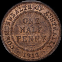1912-H Halfpenny Choice Unc (PCGS MS64RB)