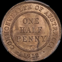 1912-H Halfpenny Choice Unc (PCGS MS64RB)