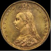 1893 Melbourne Jubilee Head Half Sovereign Unc (PCGS MS62)