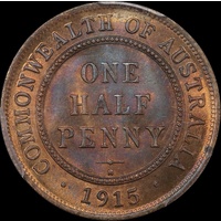 1915-H Halfpenny Choice Unc (PCGS MS64RB)