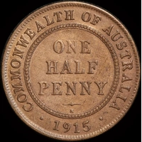 1915-H Halfpenny Extremely Fine