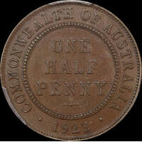 1923 Halfpenny about Unc (PCGS AU58)
