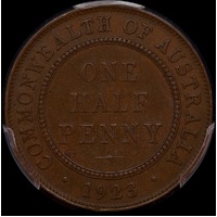 1923 Halfpenny PCGS AU55BN