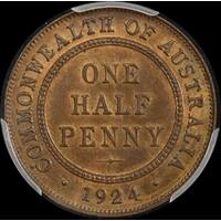 1924 Halfpenny Choice Unc (PCGS MS63RB)