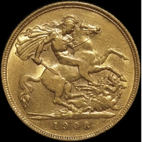 1908 Perth Edward VII Half Sovereign Very Fine