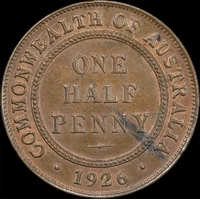 1926 Halfpenny good EF