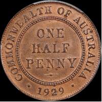 1929 Halfpenny Choice Unc (PCGS MS64BN)