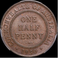 1930 Halfpenny Choice Unc (PCGS MS63BN)