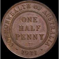 1931 Halfpenny about Unc