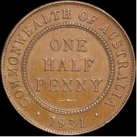 1931 Halfpenny good EF