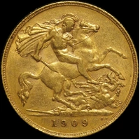 1909 Perth Edward VII Half Sovereign about VF