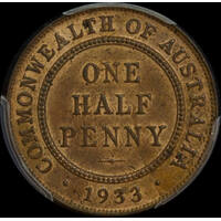 1933 Halfpenny PCGS MS63RB