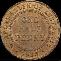 1935 Halfpenny Choice Unc (PCGS MS63RB)