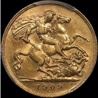 1909 Perth Edward VII Half Sovereign PCGS AU50
