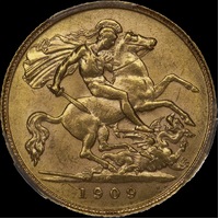 1909 Perth Edward VII Half Sovereign (PCGS MS61)