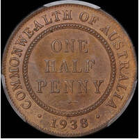 1938 Halfpenny Choice Unc (PCGS MS64BN)