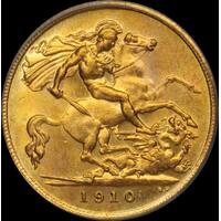 1910 Sydney Edward VII Half Sovereign PCGS AU58