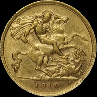 1910 Sydney Edward VII Half Sovereign about VF