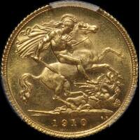 1910 Sydney Edward VII Half Sovereign Choice Unc (PCGS MS63)