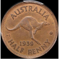 1939 Halfpenny Kangaroo Reverse Choice Unc (PCGS MS64RB)