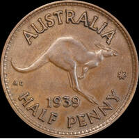 1939 Halfpenny Kangaroo Reverse Extremely Fine