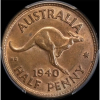 1940 Halfpenny Choice Unc (PCGS MS64RB)