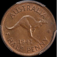 1941 Halfpenny PCGS MS63BN
