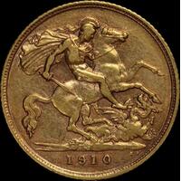 1910 Sydney Edward VII Half Sovereign Very Fine