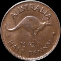 1942-Y Halfpenny PCGS MS63BN