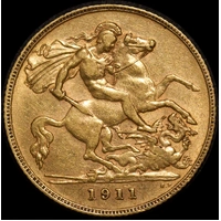 1911 Perth George V Half Sovereign good VF