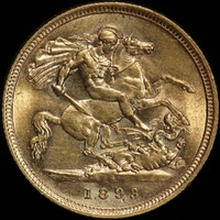 1893 Sydney Veiled Head Half Sovereign good EF