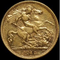 1912 Sydney George V Half Sovereign Extremely Fine