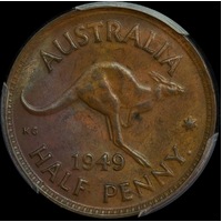 1949-Y Halfpenny PCGS MS63BN