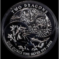 United Kingdom 2018 2 Pounds Silver 1oz Bullion Coin Two Dragons