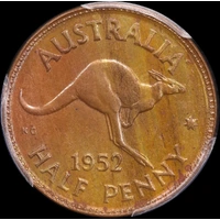 1952-A Halfpenny Choice Unc (PCGS MS63RB)