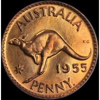 1955 Perth Proof Copper Pair Penny and Halfpenny