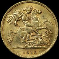 1915 Sydney George V Half Sovereign good EF
