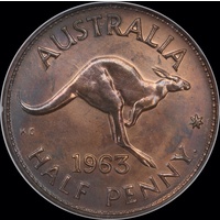 1963 Perth Proof Halfpenny NGC PF66RB