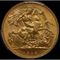 1915 Perth George V Half Sovereign PCGS MS62