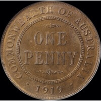 1919 Penny Dot Below Bottom Scroll With Die Upset Choice Unc (NGC MS63BN)