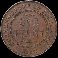 1920 Penny Indian Obverse Dot Below good EF