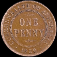 1920 Penny Double Dot about VF