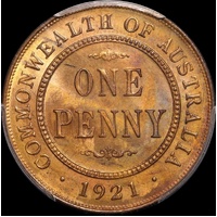 1921 Penny Indian Obverse Choice Unc (PCGS MS64RB)