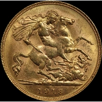 1918 Perth George V Half Sovereign good EF