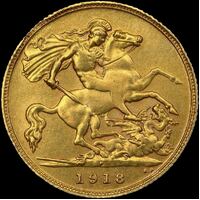 1918 Perth George V Half Sovereign good VF