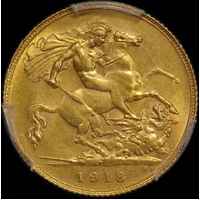 1918 Perth George V Half Sovereign PCGS MS61